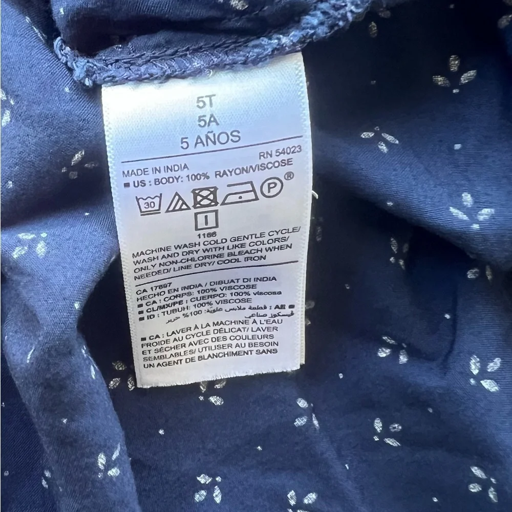 Old Navy Girls Blue 3/4 Sleeve Dress | 5T